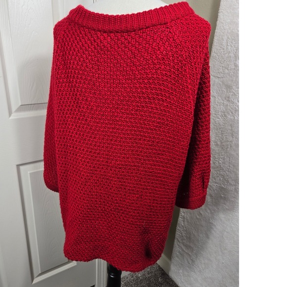 Chicos Women's XL Red Knit Button Front Cardigan Sweater Wool Blend Chico's 3 - Picture 2 of 9